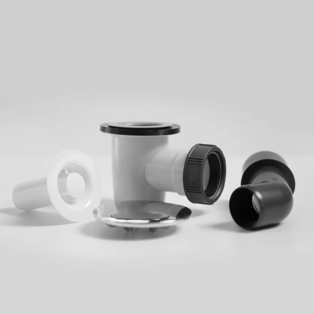 Einzelteile der Ablaufgarnitur D52, 22 Liter/Minute, Bauhöhe: 78 mm