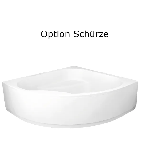 Schürze der Badewanne 160x160 cm LAMIA - extra tief 50 cm - Eckbadewanne