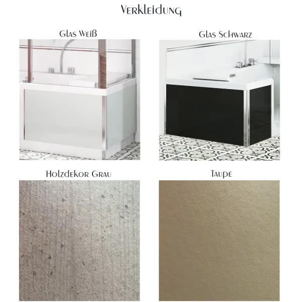 Verkleidung der Badewanne 160x75, 170x75 und 180x80 cm KISTYLE mit Tür