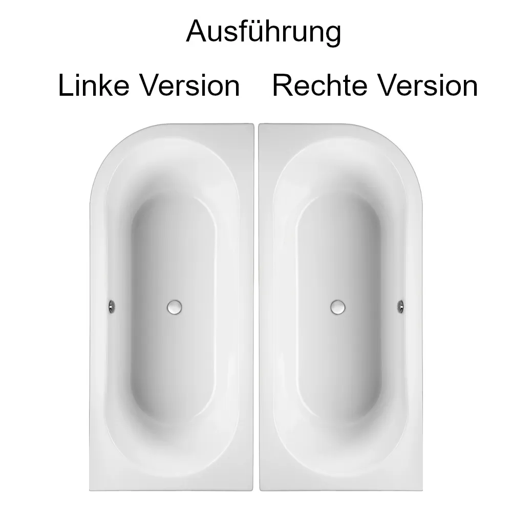 Ausführung der Badewanne 170x75 und 180x80 cm PRIMO DUO
