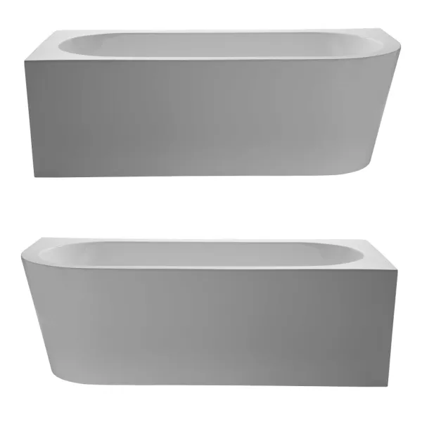 Frontansicht der Badewanne 170x80 und 180x80 cm CHARLY mit Schürze - Acryl Rechteckbadewanne