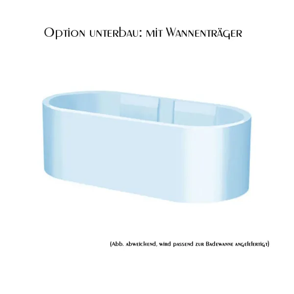 Wannenträger: Badewanne 180x85 cm HOIO - Ovalbadewanne aus Acryl