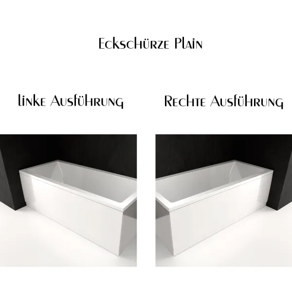 Eckschürze Plain der Badewanne 190x100 cm HOSALSA