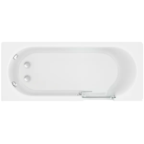 Draufsicht der Badewanne HOCASCADE 150x70 cm od. 170x70 cm mit Tür inkl. Schürze und Ablauf