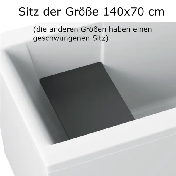 Sitz der Badewanne mit Tür 140x70 cm PAVO