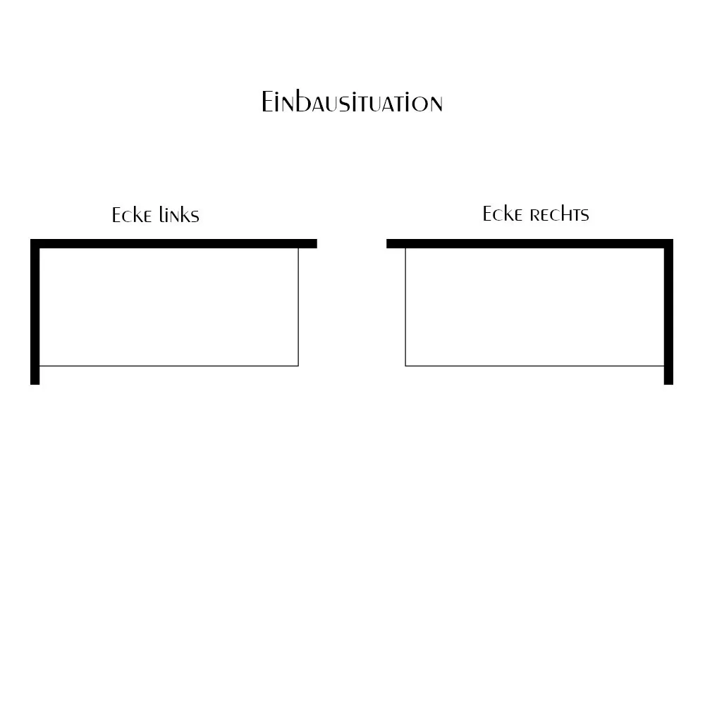 Einbausituationen der Badewanne mit Tür 170x80 cm PUERTA