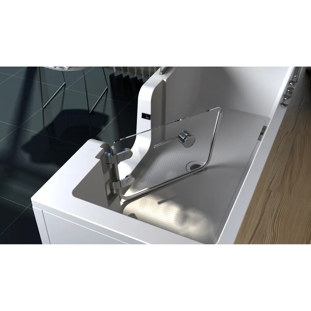 Geriffelter Boden der Badewanne mit Tür 170x80 cm PUERTA