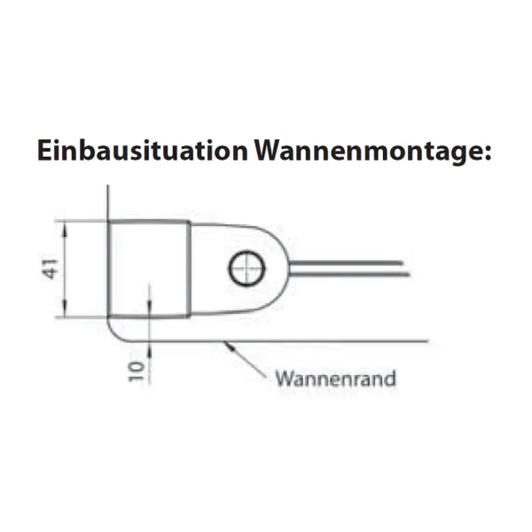 Skizze vom Badewannenaufsatz 1-teilig bis zu 100 cm lang und 140 cm hoch