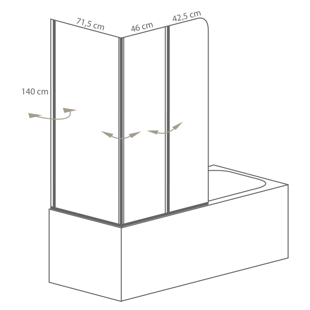 Piktogramm des Badewannenaufsatz GEO Flex 3-teilige Faltwand