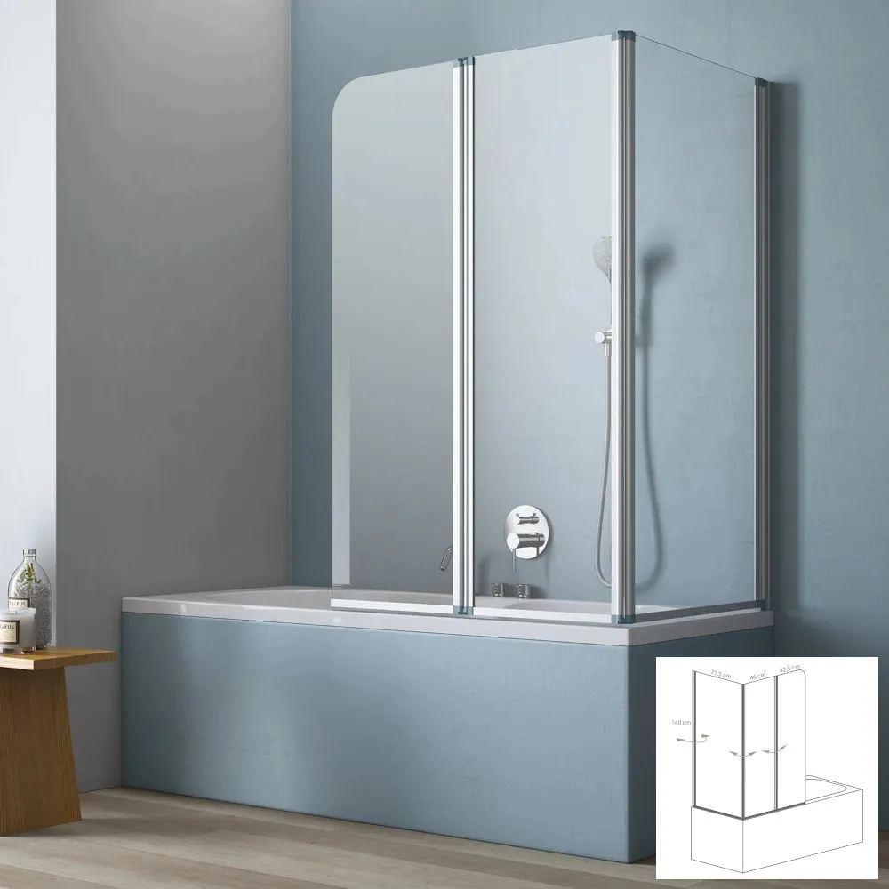 Badewannenaufsatz GEO Flex 3-teilige Faltwand