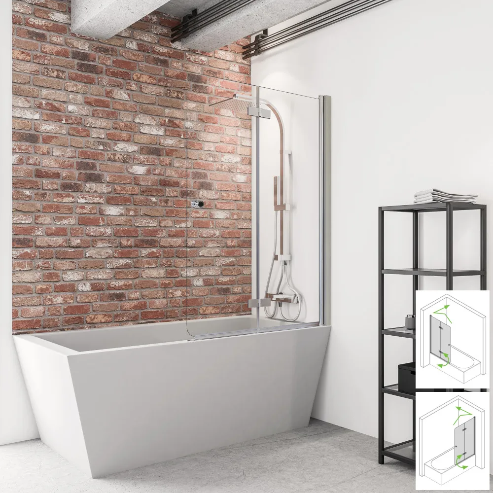 Badewannenaufsatz mit Drehfalttür bis zu 120 cm lang und 160 cm hoch