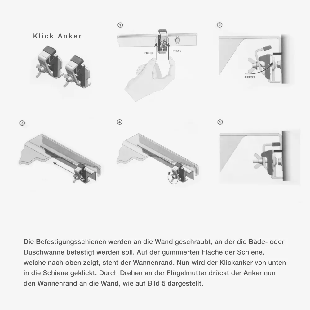 Montageanleitung de Befestigungsset für Badewannen