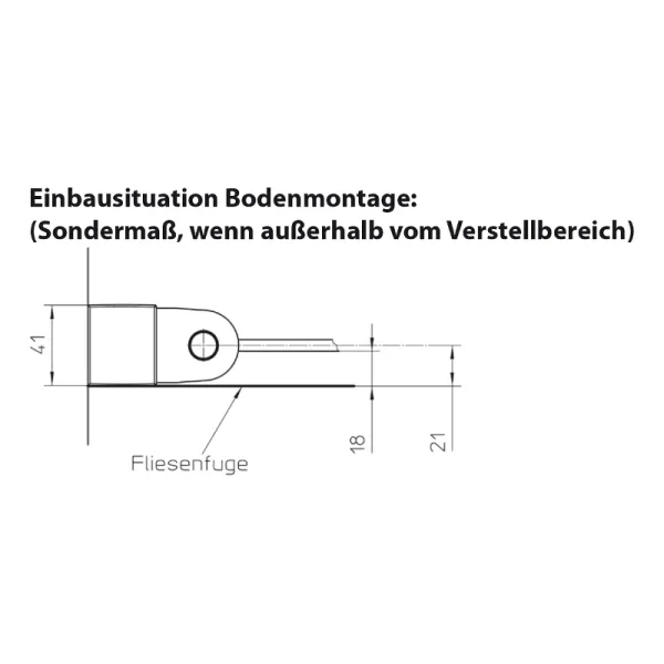 Bodenmontage des Eckeinstieg mit Drehfalttüren bis zu 150x150 cm, Glas: 6 mm