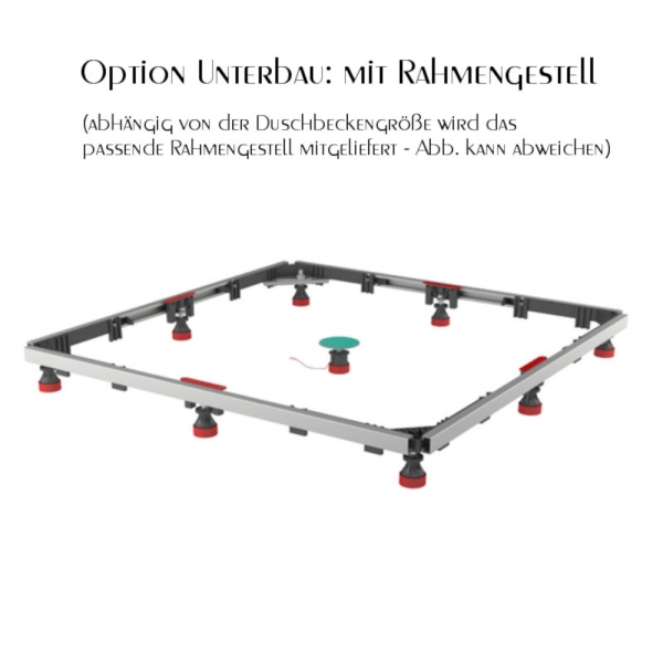 Option Rahmengestell der Duschwanne Antis-MK aus Acryl, superflach