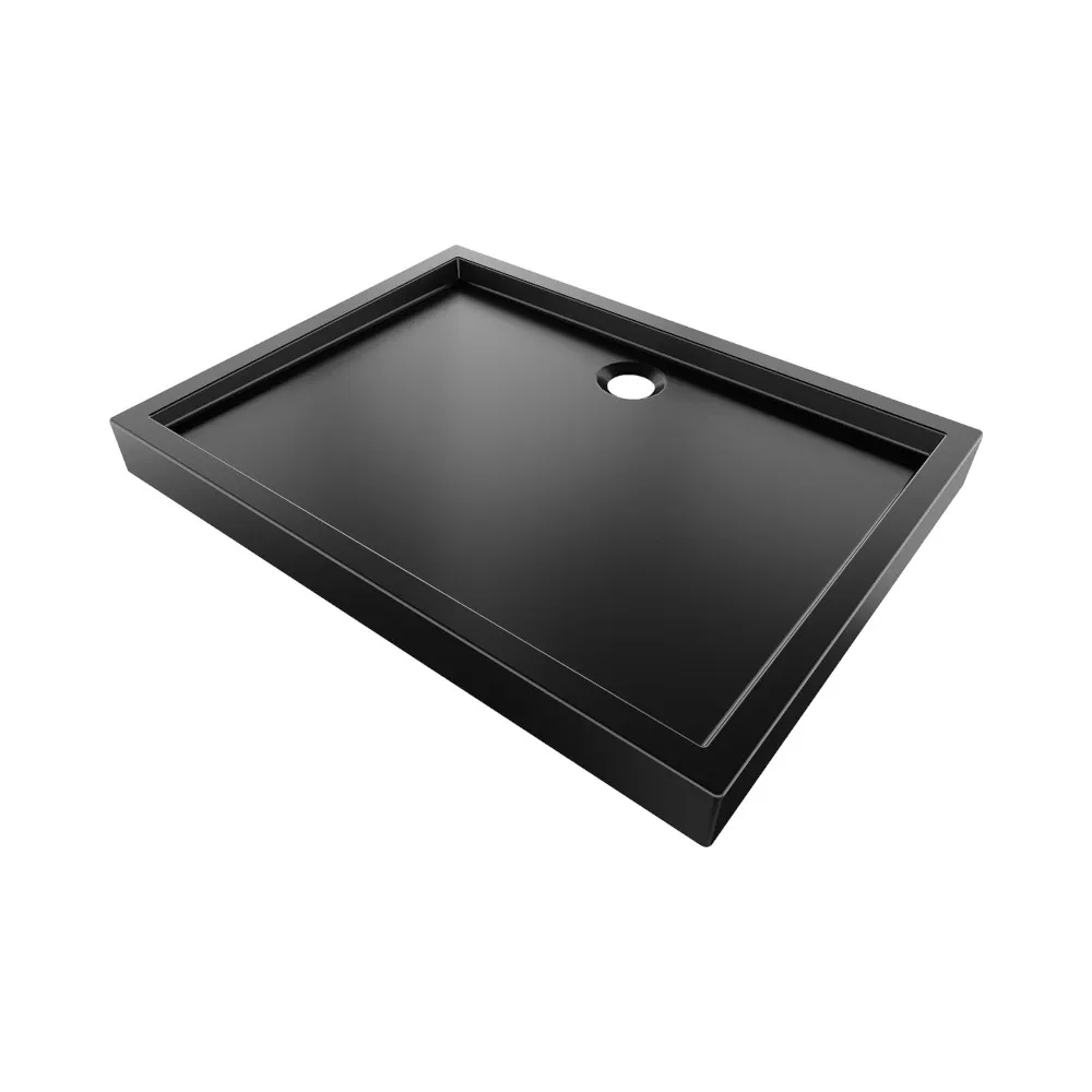 Farbe Schwarz der Duschwanne Flow+ aus Acryl von 90x80 bis 120x90 cm mit integriertem Fußgestell