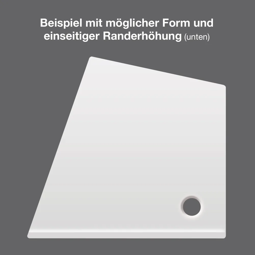 Duschwanne nach Maß und Rand unten