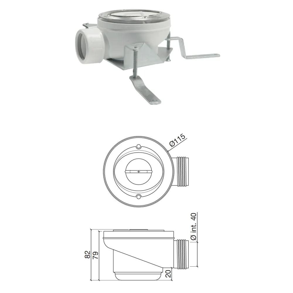 Ablauf der Duschwanne zuschneidbar ELAX CLASSIC