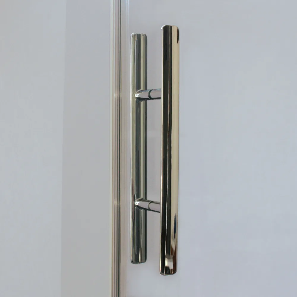 Griff der Eckdusche mit Pendeltür und fester Seitenwand, Maßanfertigung bis 160 cm, 8 mm ESG