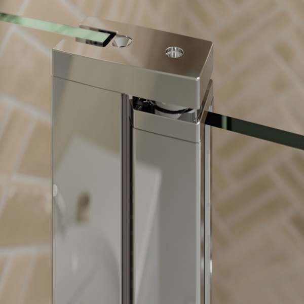 Profil der Eckdusche mit Pendeltür und Festteil und fester Seitenwand mit 6 mm