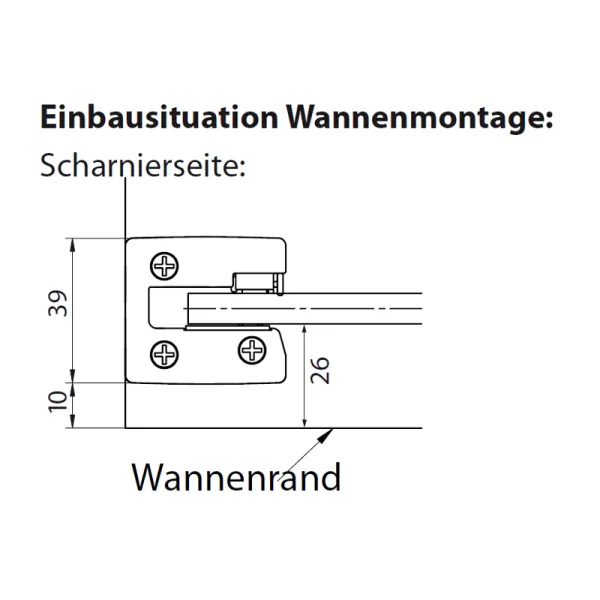 Wannenmontage des Eckeinstieg Drehtüren, teilgerahmt, Maßanfertigung, 8 mm ESG