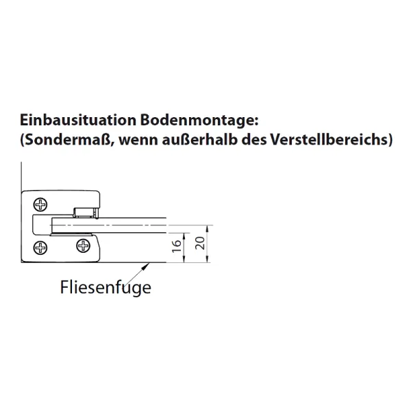 Bodenmontage des Eckeinstieg Drehtüren, teilgerahmt, Maßanfertigung, 8 mm ESG