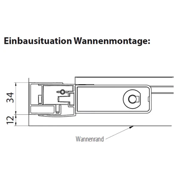 Wannenrandmontage des Eckeinstieg mit 2 Pendeltüren, 8 mm ESG