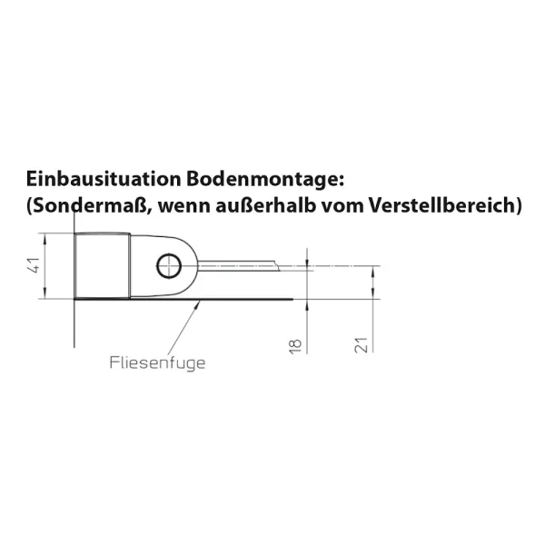 Bodenmontage von Eckeinstieg mit 2 Pendeltüren Fünfeckdusche, 6 mm