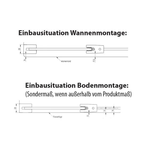 Montage vom Eckeinstieg mit 2 Pendeltüren und Festteil in 6 mm ESG