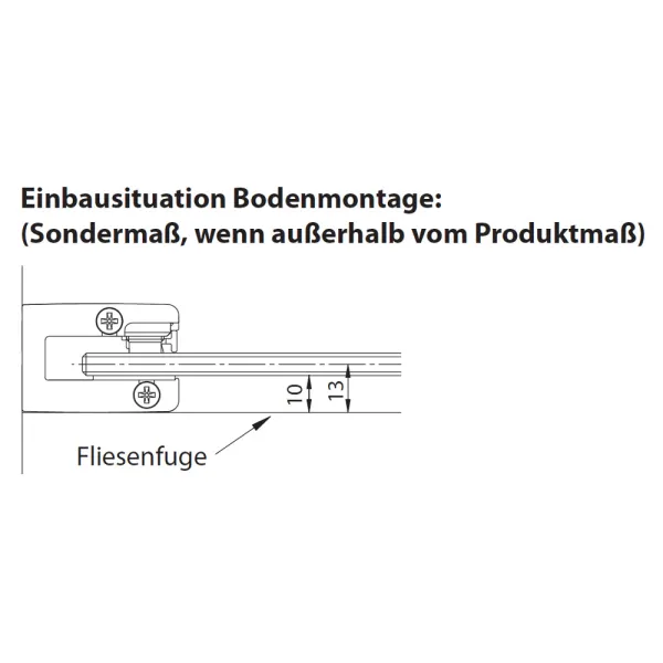 Bodenmontage der Eckeinstieg mit Schiebetüren bis zu 120x120 cm, Glas: 8 mm