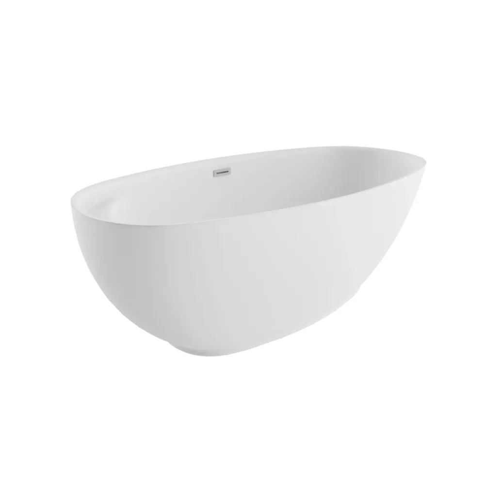 Seitliche Ansicht der freistehende Badewanne 160x75 KIVI