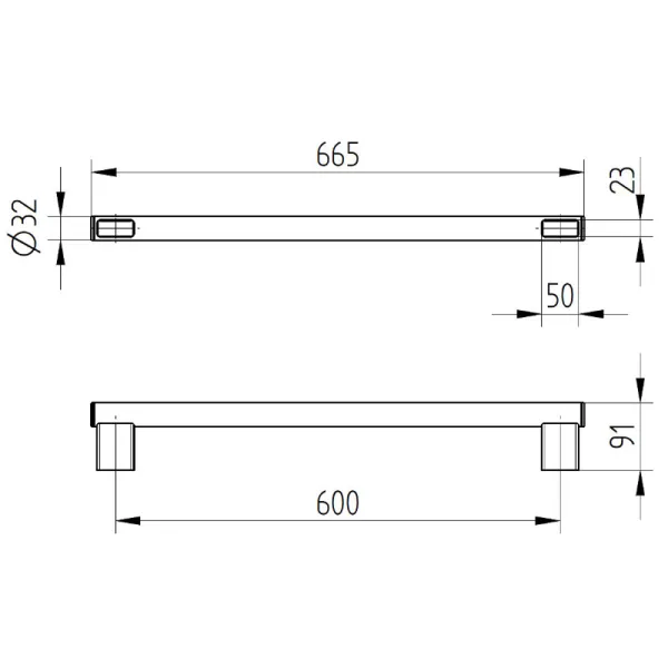 Skizze Haltegriff Länge=60 cm