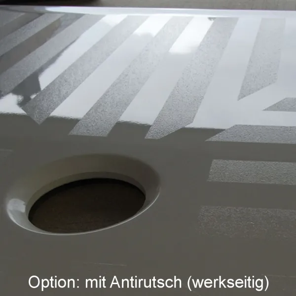 Option Antirutsch: Mineralguss - Duschbecken Dante mit seitlichem Rinnenablauf in versch. Größen