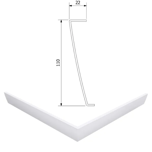 Schürze des Mineralguss - Duschbecken HOAURA von 80x80 bis 100x100 cm