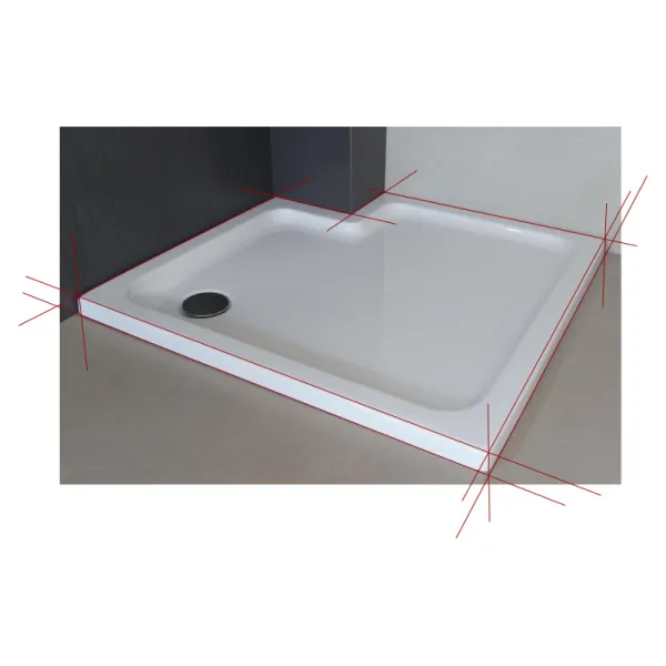Option Duschbecken auf Maß aus GFK: Längenzuschlag bei über 100 cm Seitenlänge