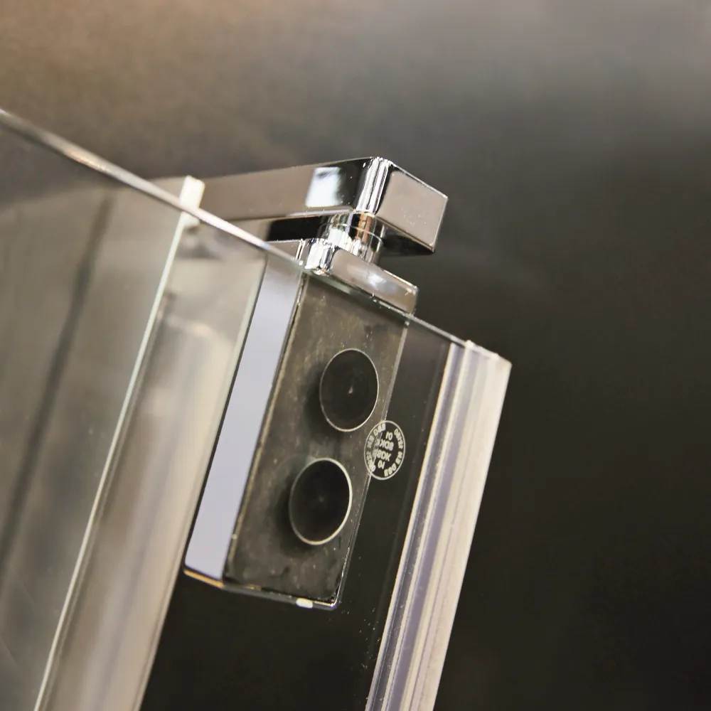 Scharniere innen der Pendeltüren für Nische mit ESG-Glas: 8 mm, alu chromeffekt