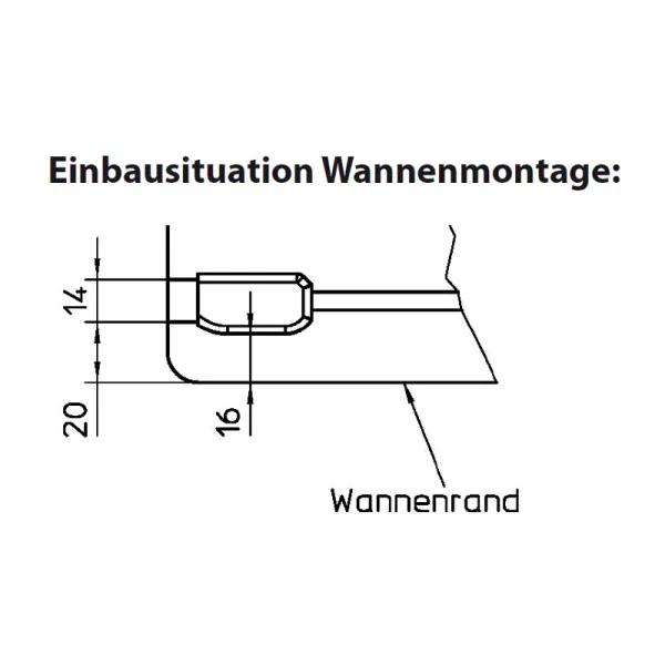 Wannenrandmontage der Viertelkreisdusche mit Drehtüren, Maßanfertigung, Radius: 50/55 cm, 6 mm ESG