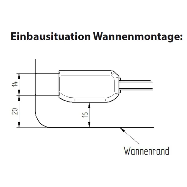 Wannenmontage der Walk-in Duschwand mit ESG 6 mm, alu silber matt