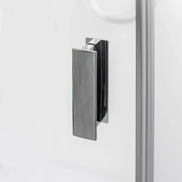 Griff der Walk-in Duschwand mit Schiebetür (Soft & Silent) ESG 8 mm, alu chromeffekt