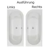 Linke und rechte Ausführung der Badewanne 170x80 und 180x80 cm CHARLY mit Schürze - Acryl Rechteckbadewanne