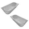 Seitenansicht der Badewanne 170x80 und 180x80 cm CHARLY mit Schürze - Acryl Rechteckbadewanne