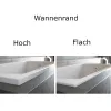 Unterschiedlicher Wannenrand (hoch - flach) bei der Badewanne Classic in verschiedenen Größen