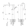 Skizze für Waschtischarmatur: Einhebelmischbatterie Chrom (AH 23,6 cm)