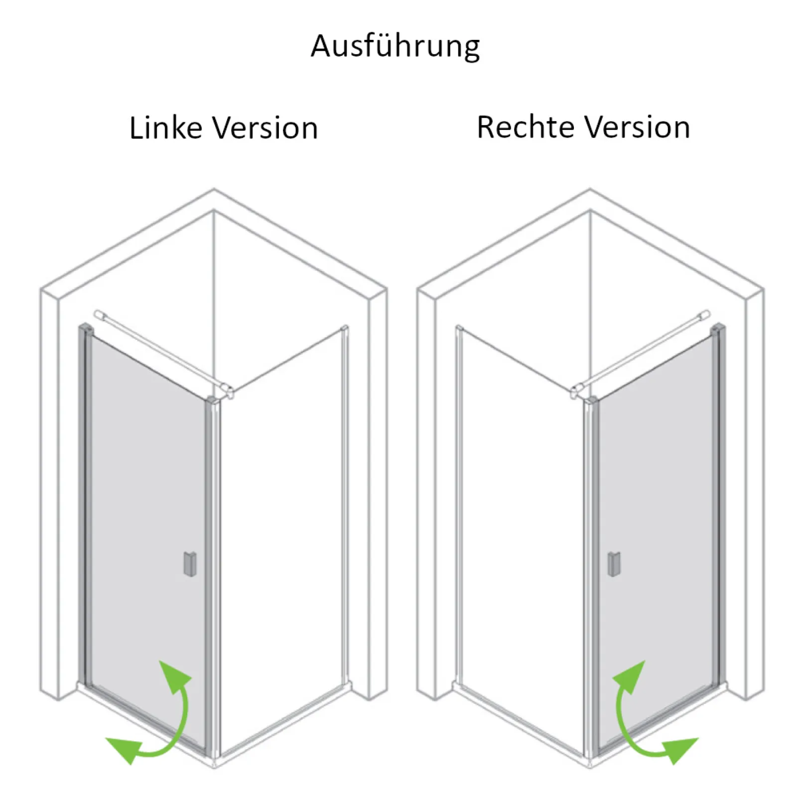 Eckdusche Mit Flügeltür & Fester Wand – 6 Mm Glas, Reversibel, 96,5-99 Cm Festwand, 137-140 Cm Tür