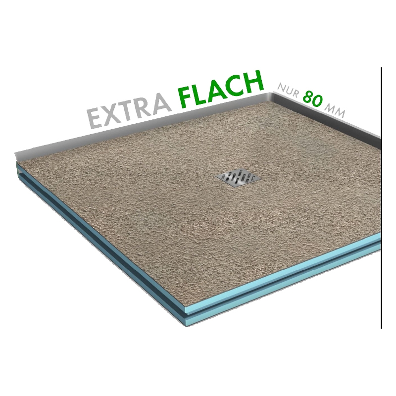 Extraflaches bodengleiches Duschboard als Komplettset