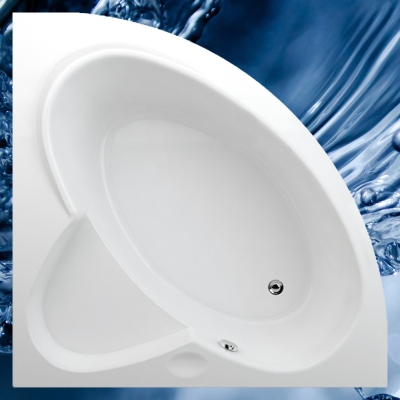 Badewanne 1350x1350 mm  / 135x135 cm  FLORIDA - Acryl Eckbadewanne