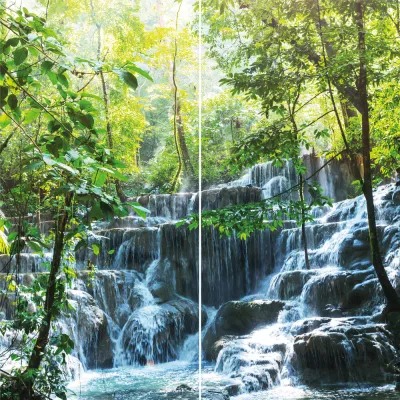 Duschrückwand ALU-Verbundplatte Dekor: Wasserfall Mexiko