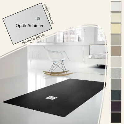 Duschwanne SILEX aus Mineralguss randlos für den bodengleichen Einbau