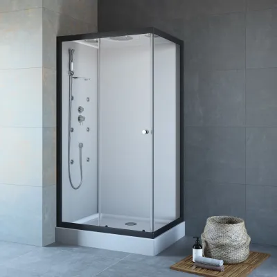 Komplettdusche 110x80 cm mit Fronteinstieg